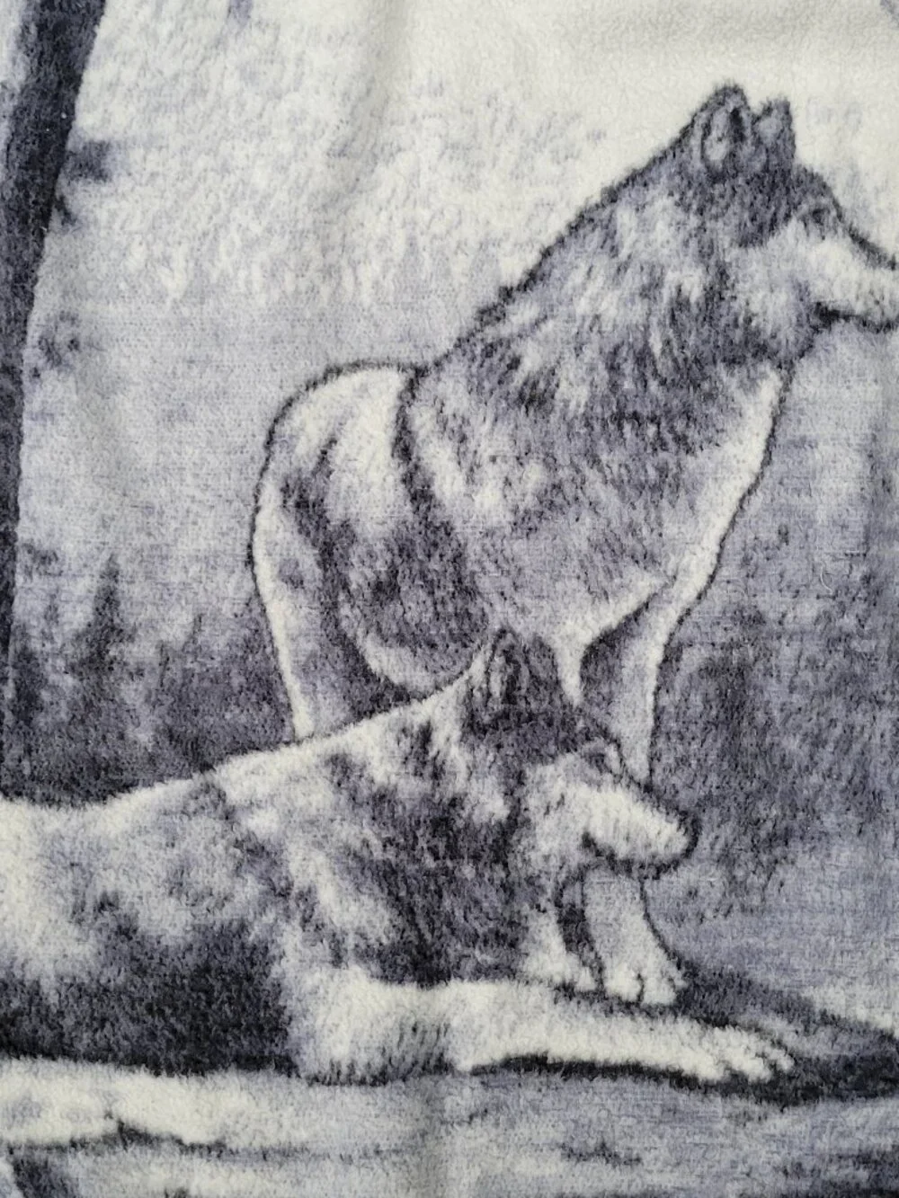 Vintage Biederlack of the Americas Reversible Throw Blanket Wolf